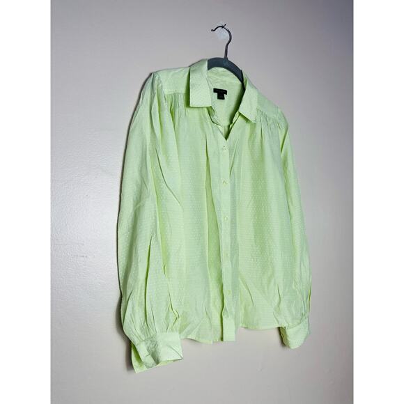 Ann Taylor Factory lime green button down shirt size S - Picture 2 of 9